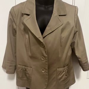 RW and Co taupe suit jacket
